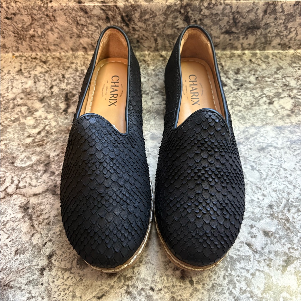 Charix Wild Black Slip Ons Nwt